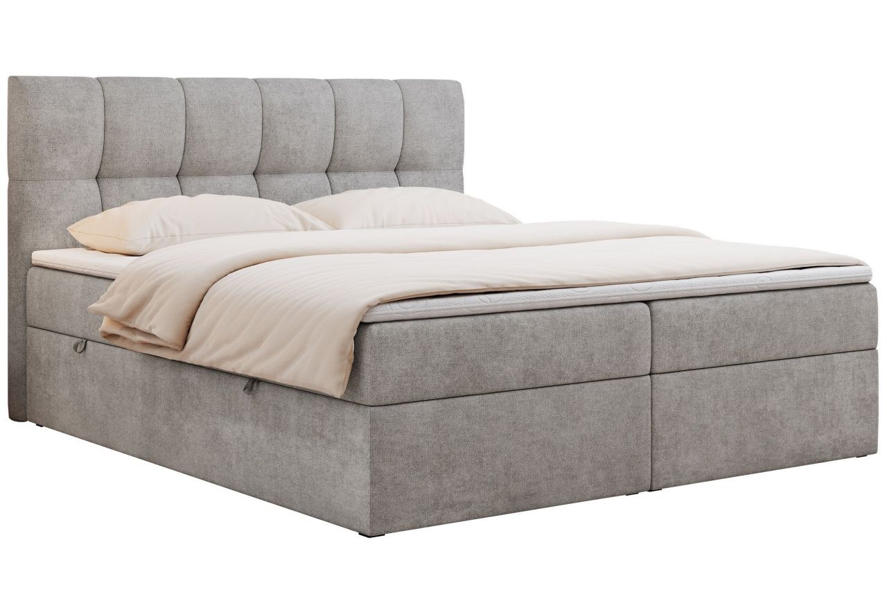 Łóżko kontynentalne RICO 200x200 - H3 - jasnoszary, struktura