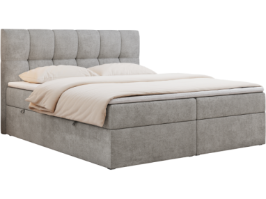 Łóżko kontynentalne RICO 160x200 - H4 - jasnoszary, struktura