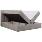 Łóżko kontynentalne RICO 160x200 - H4 - jasnoszary, struktura