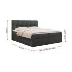 Łóżko kontynentalne RICO 120x200 - H3 - ciemnoszary, struktura