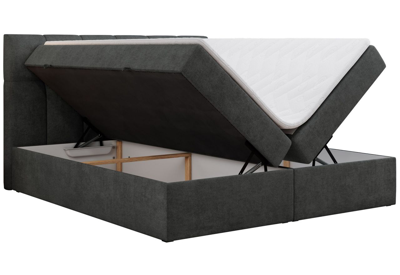 Łóżko kontynentalne RICO 140x200 - H3 - ciemnoszary, struktura