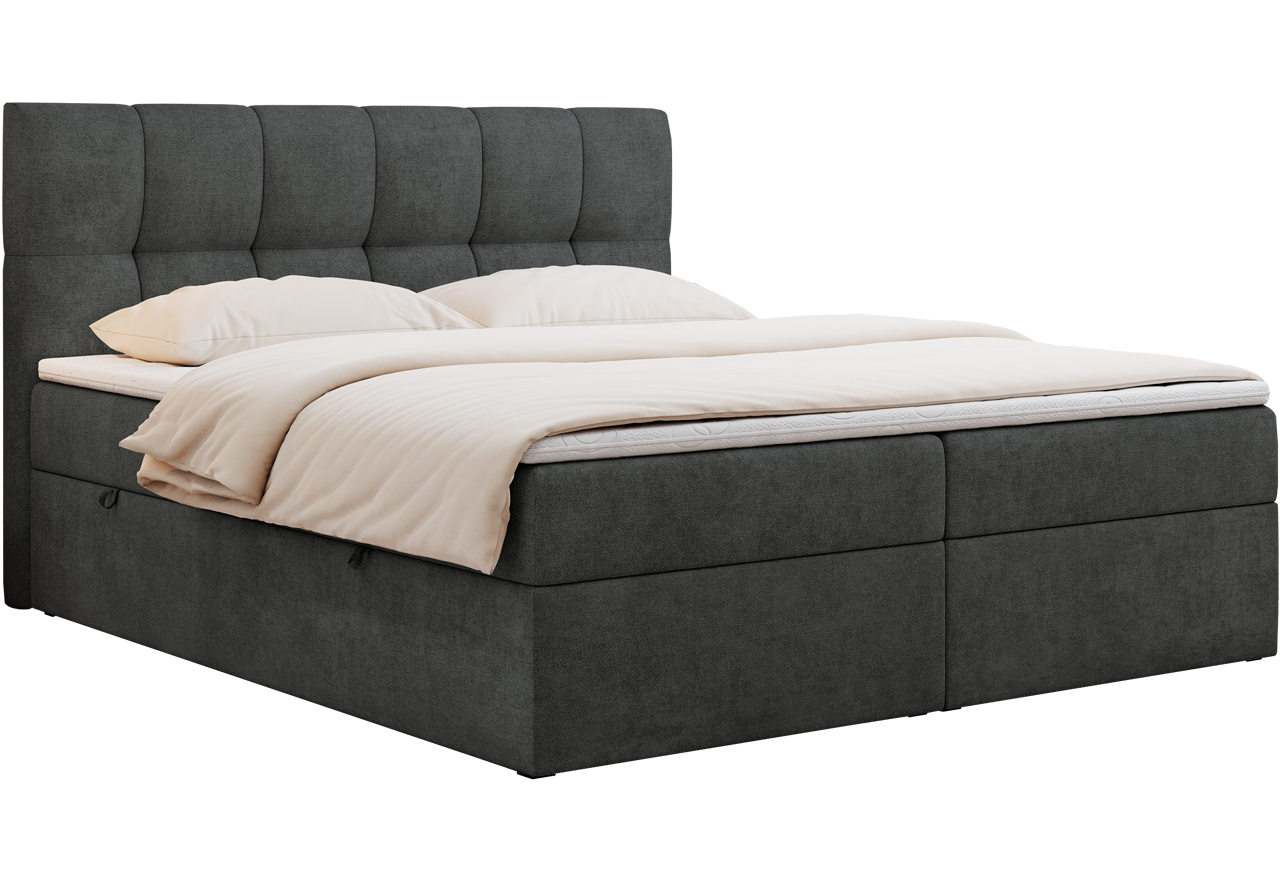 Łóżko kontynentalne RICO 160x200 - H3 - ciemnoszary, struktura