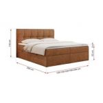 Łóżko kontynentalne RICO 120x200 - H3 - pomarańczowy, struktura