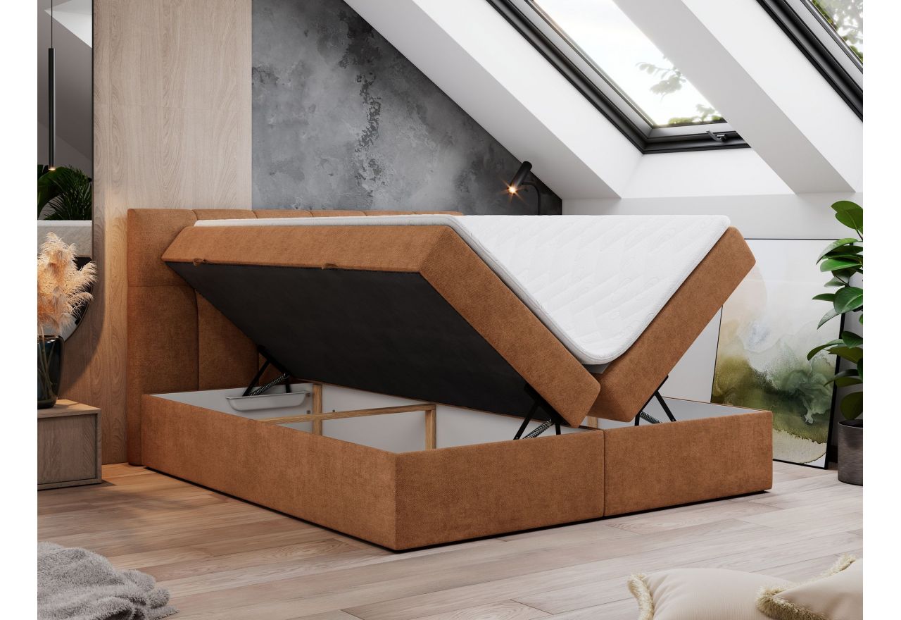 Łóżko kontynentalne RICO 120x200 - H3 - pomarańczowy, struktura