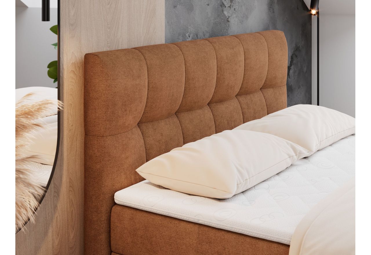 Łóżko kontynentalne RICO 120x200 - H3 - pomarańczowy, struktura