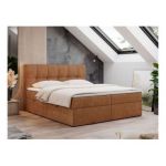 Łóżko kontynentalne RICO 140x200 - H3 - pomarańczowy, struktura