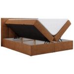 Łóżko kontynentalne RICO 200x200 - H3 - pomarańczowy, struktura