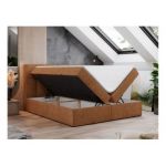 Łóżko kontynentalne RICO 140x200 - H4 - pomarańczowy, struktura