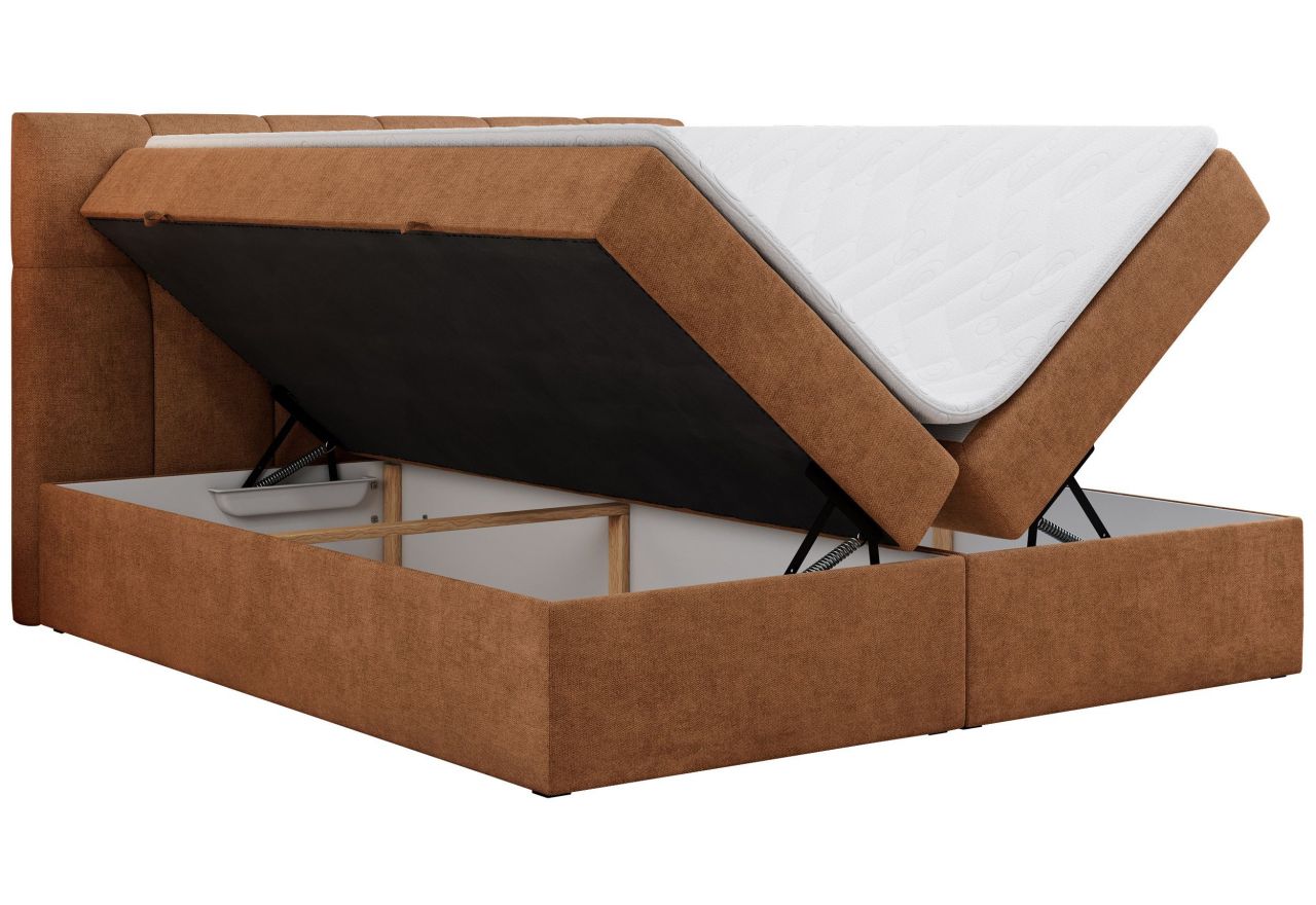 Łóżko kontynentalne RICO 180x200 - H4 - pomarańczowy, struktura