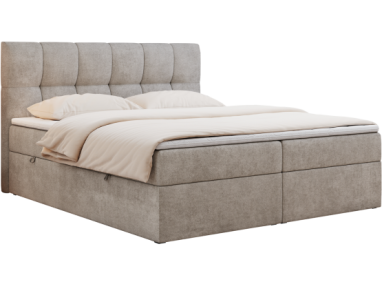 Łóżko kontynentalne RICO 160x200 - H3 - beżowy, struktura