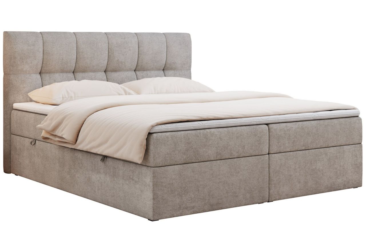 Łóżko kontynentalne RICO 200x200 - H3 - beżowy, struktura