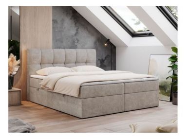 Łóżko kontynentalne RICO 120x200 - H4 - beżowy, struktura