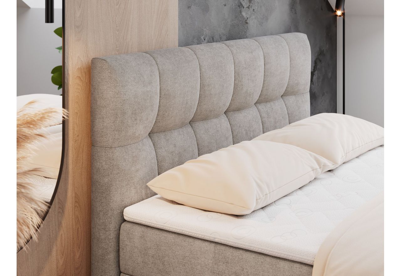 Łóżko kontynentalne RICO 160x200 - H4 - beżowy, struktura