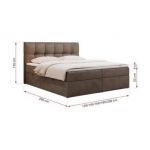 Łóżko kontynentalne RICO 120x200 - H3 - brązowy, welwet