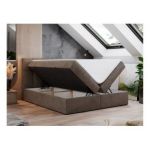 Łóżko kontynentalne RICO 140x200 - H3 - brązowy, welwet