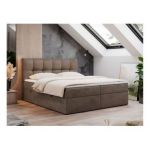 Łóżko kontynentalne RICO 200x200 - H4 - brązowy, welwet