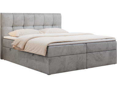 Łóżko kontynentalne RICO 120x200 - H3 - jasnoszary, welwet