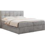 Łóżko kontynentalne RICO 140x200 - H3 - jasnoszary, welwet