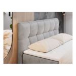 Łóżko kontynentalne RICO 160x200 - H3 - jasnoszary, welwet