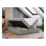 Łóżko kontynentalne RICO 180x200 - H3 - jasnoszary, welwet