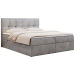Łóżko kontynentalne RICO 200x200 - H3 - jasnoszary, welwet