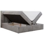 Łóżko kontynentalne RICO 200x200 - H3 - jasnoszary, welwet