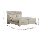 Łóżko kontynentalne MILEN 120x200 - H3 - beżowy, welwet