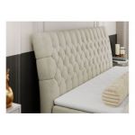 Łóżko kontynentalne MILEN 200x200 - H3 - beżowy, welwet