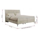 Łóżko kontynentalne MILEN 120x200 - H4 - beżowy, welwet