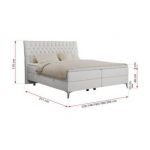 Łóżko kontynentalne MILEN 120x200 - H3 - biały, ekoskóra