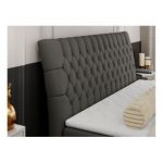 Łóżko kontynentalne MILEN 160x200 - H4 - ciemnoszary, ekoskóra