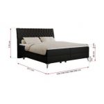 Łóżko kontynentalne MILEN 120x200 - H3 - czarny, ekoskóra