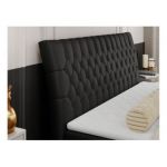 Łóżko kontynentalne MILEN 160x200 - H3 - czarny, ekoskóra
