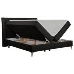 Łóżko kontynentalne MILEN 200x200 - H4 - czarny, ekoskóra