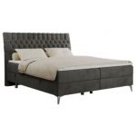 Łóżko kontynentalne MILEN 120x200 - H3 - ciemnoszary, welwet