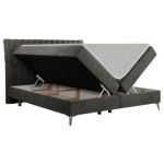 Łóżko kontynentalne MILEN 120x200 - H3 - ciemnoszary, welwet