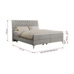 Łóżko kontynentalne MILEN 120x200 - H3 - jasnoszary, struktura