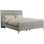 Łóżko kontynentalne MILEN 120x200 - H4 - jasnoszary, struktura