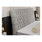 Łóżko kontynentalne MILEN 180x200 - H4 - jasnoszary, struktura