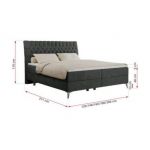 Łóżko kontynentalne MILEN 120x200 - H3 - ciemnoszary, struktura