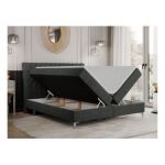 Łóżko kontynentalne MILEN 160x200 - H3 - ciemnoszary, struktura