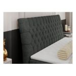 Łóżko kontynentalne MILEN 200x200 - H3 - ciemnoszary, struktura