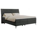 Łóżko kontynentalne MILEN 200x200 - H3 - ciemnoszary, struktura