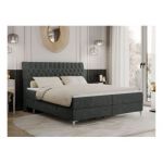 Łóżko kontynentalne MILEN 120x200 - H4 - ciemnoszary, struktura