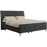 Łóżko kontynentalne MILEN 180x200 - H4 - ciemnoszary, struktura