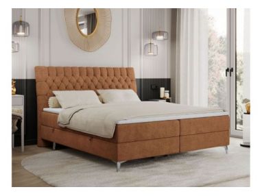 Łóżko kontynentalne MILEN 120x200 - H3 - pomarańczowy, struktura