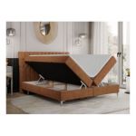 Łóżko kontynentalne MILEN 140x200 - H3 - pomarańczowy, struktura