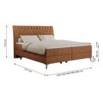 Łóżko kontynentalne MILEN 200x200 - H3 - pomarańczowy, struktura