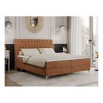 Łóżko kontynentalne MILEN 120x200 - H4 - pomarańczowy, struktura