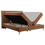 Łóżko kontynentalne MILEN 200x200 - H4 - pomarańczowy, struktura